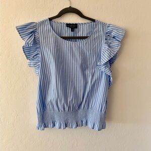 Laundry by Shelli Segal Blue & White Blouse | Size Large | Never Worn